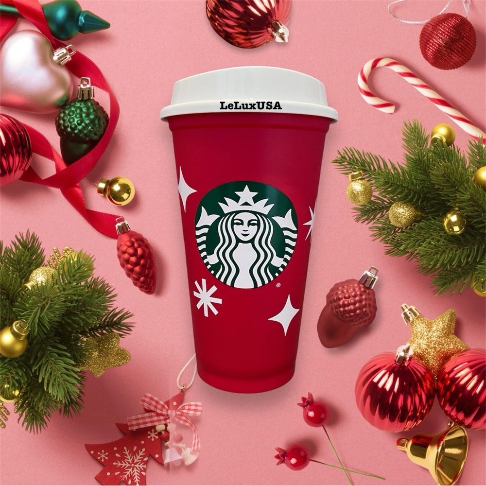 Starbucks Limited Edition 25th Anniversary Holiday 2022 Reusable Cup, Red, NEW